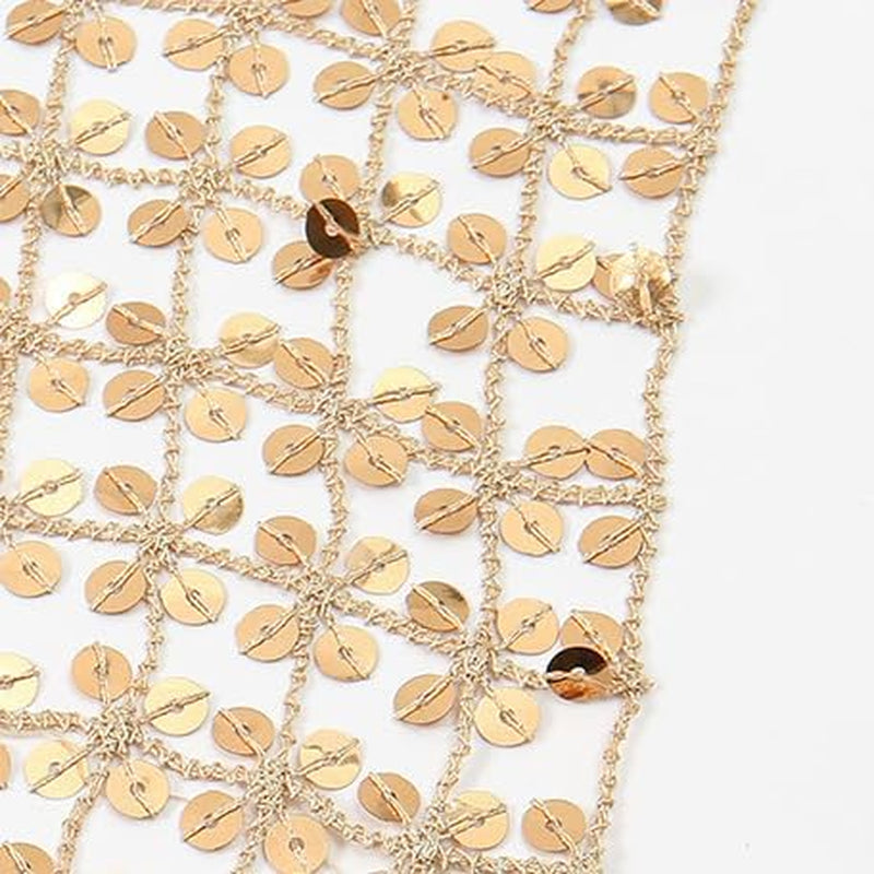 Womens Sequins Scarf Belly Dance Waist Belt Sparkly Headscarf Fashion Fringe Shawl Wrap Sparkle Necktie for Party 59.06"
