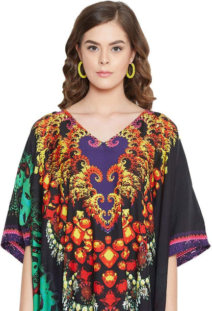 Women Polyester Casual Long plus Size Beach Caftan Cover up Maxi Dress 1X–3X Summer Kaftan Dresses for Women
