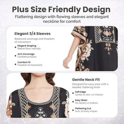 Women Kaftan plus Size Polyester Summer Lightweight Caftan Swimsuit Cover Ups Maxi African Mumu Lounge House Dress
