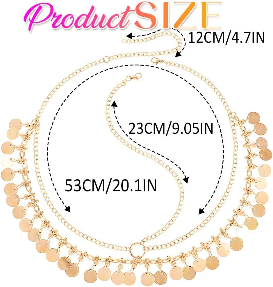 Sequin Boho Head Chain Jewelry Gold Headpiece Hair Chains Festival Costume Headband Hair Accessories for Women