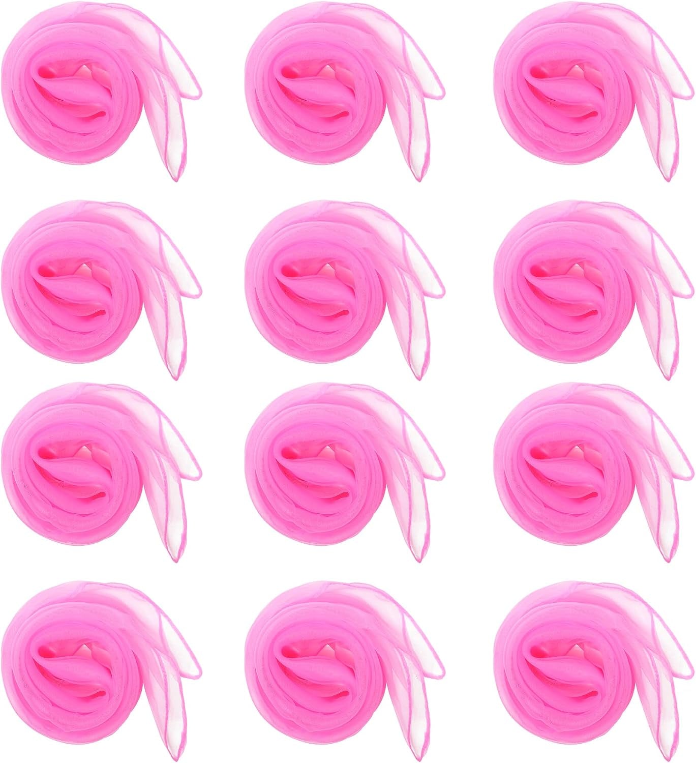 12Pcs Square Juggling Silk Dance Scarves Magic Tricks Performance Props Accessories Movement Scarves Rhythm Band Scarf
