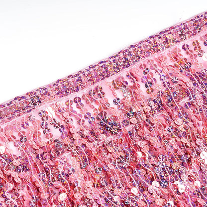 Belly Dance Hip Scarf Sequin Tassel Skirt Wrap Sparkly Rave Costume for Women