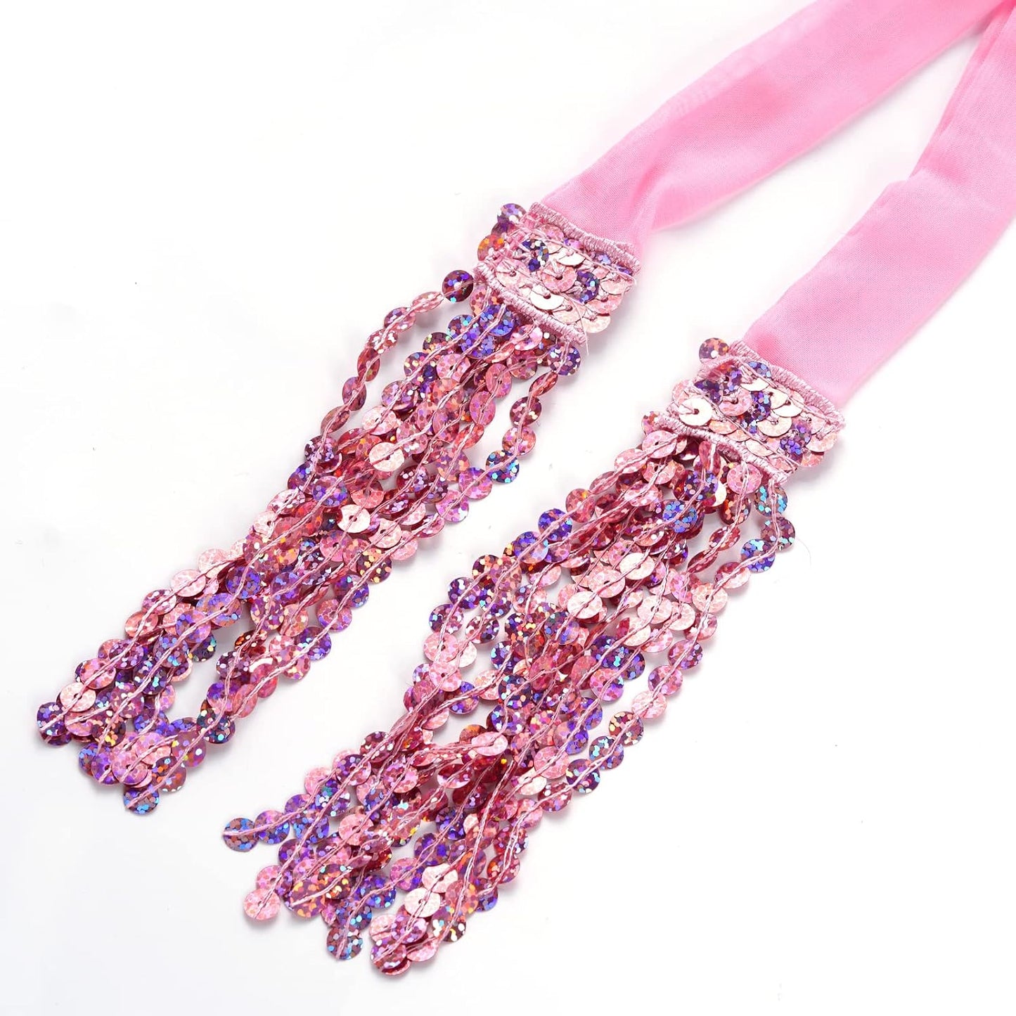 Belly Dance Hip Scarf Sequin Tassel Skirt Wrap Sparkly Rave Costume for Women