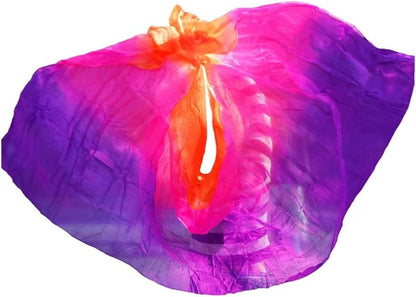 Women Real Silk Belly Dance Veils Silk Belly Dancing Silk Veil 3 Yards Hand Scarves Fire Flame Colors
