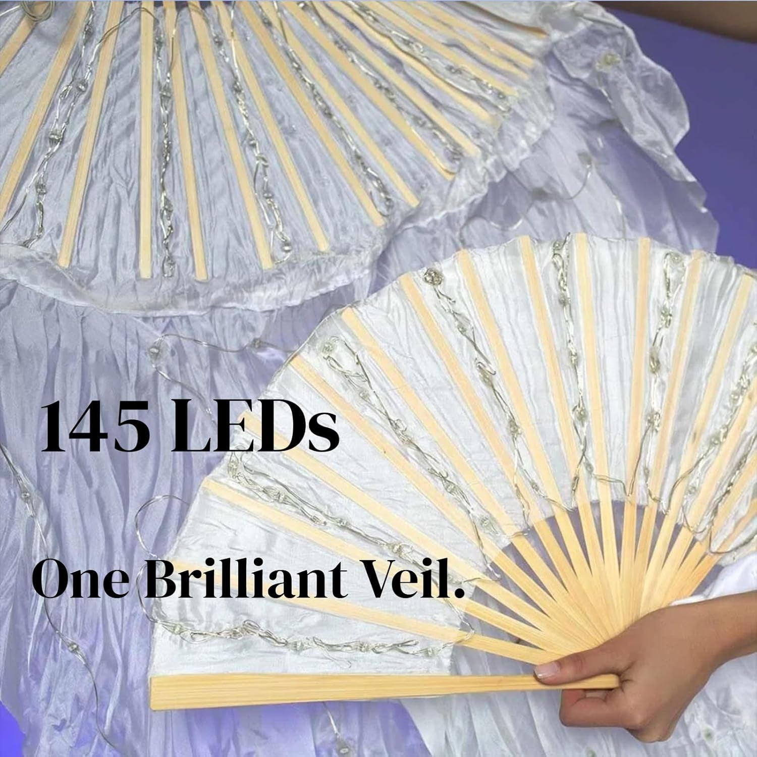2Pcs Vibrant LED Flow Fans Light up Rave Fan Silk Fans for Dancing Belly Dance Fans LED Fans Rave Festival Wedding Performance Cosplay Carnival Glowing Hand Fan