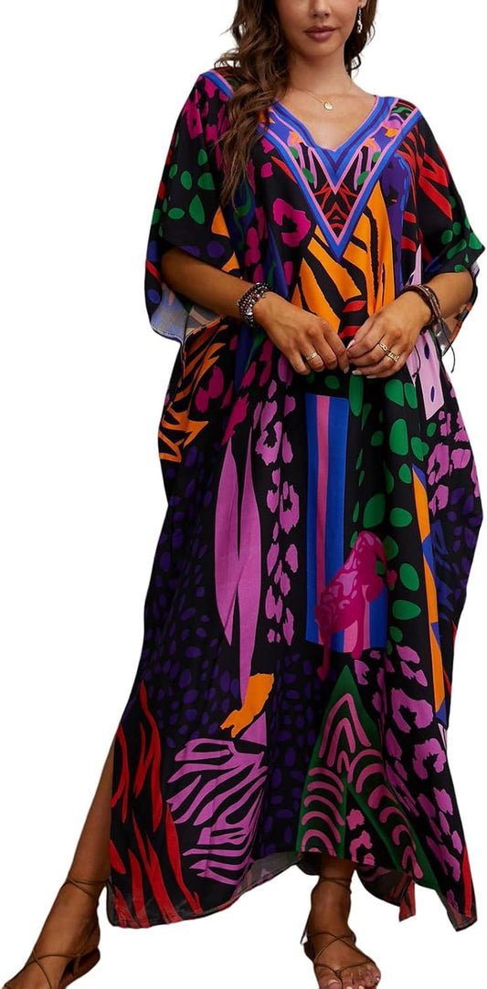 Kaftan Dresses for Women plus Size Bathing Suit Cover up Caftan Maxi Beach Dresses
