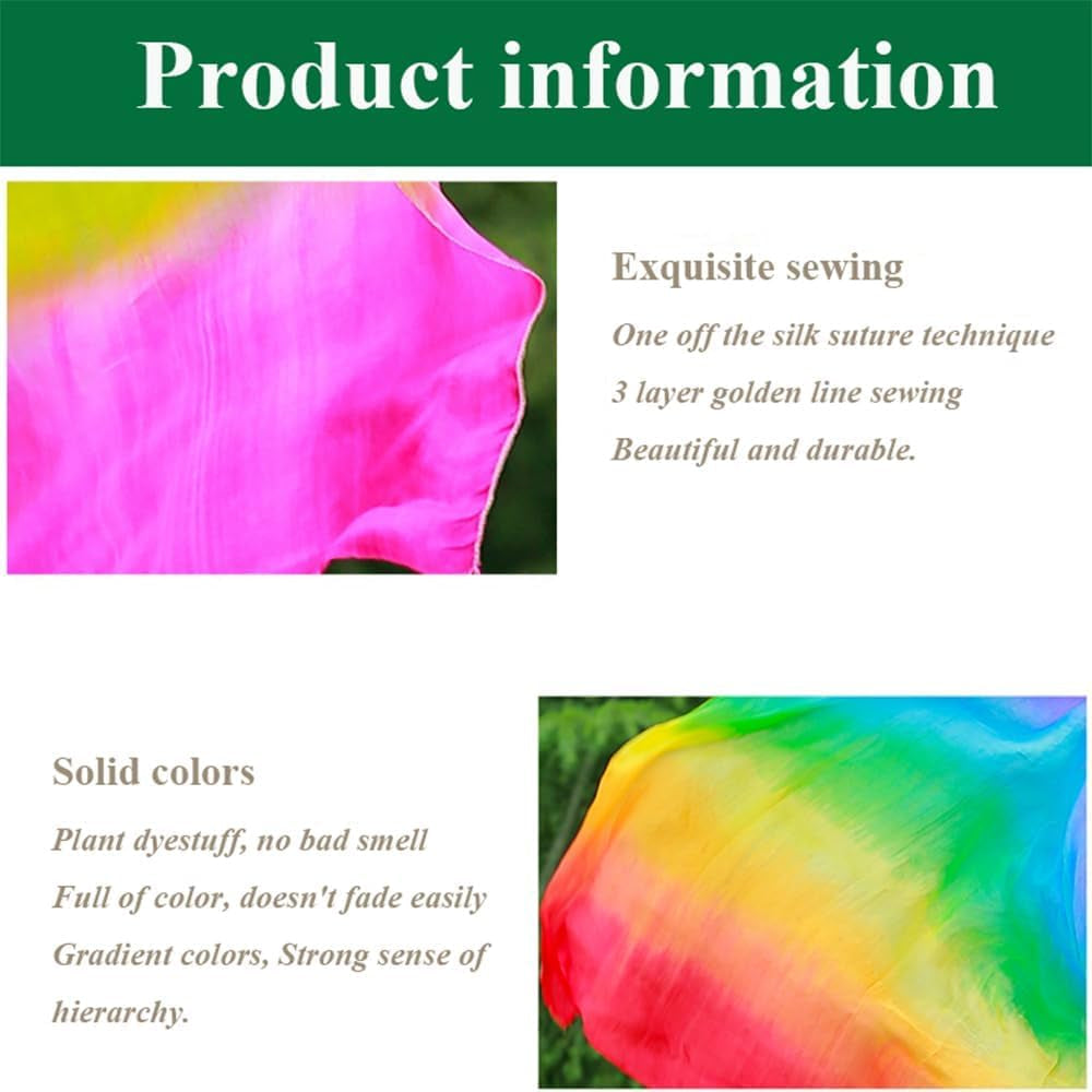 Women Real Silk Belly Dance Veils Silk Belly Dancing Silk Veil 3 Yards Hand Scarves Fire Flame Colors